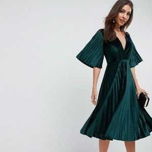 ASOS Pleated Velvet Kimono Midi Dress